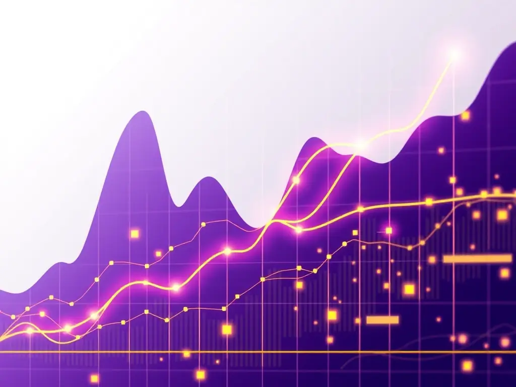 A futuristic graph illustrating commercial forecasting in the pharmaceutical industry, highlighting the use of machine learning to predict market trends and optimize resource allocation.