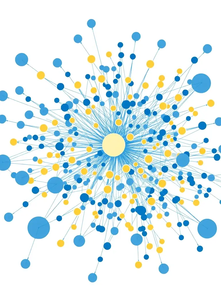 A network graph visualizing the relationships and influence within a Key Opinion Leader (KOL) community in a specific therapeutic area, using advanced analytics.
