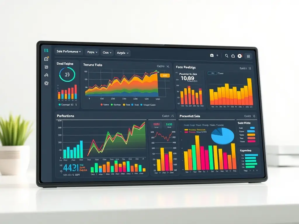 A dynamic visualization of sales data overlaid with market trends, illustrating the impact of data-driven insights on commercial operations within a pharmaceutical company.