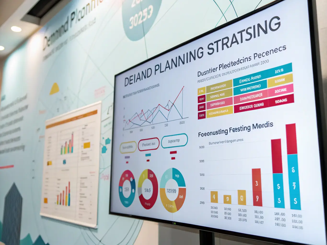 A graphical forecast illustrating demand trends and market growth projections, highlighting the use of advanced analytics to predict future market dynamics and inform strategic planning.
