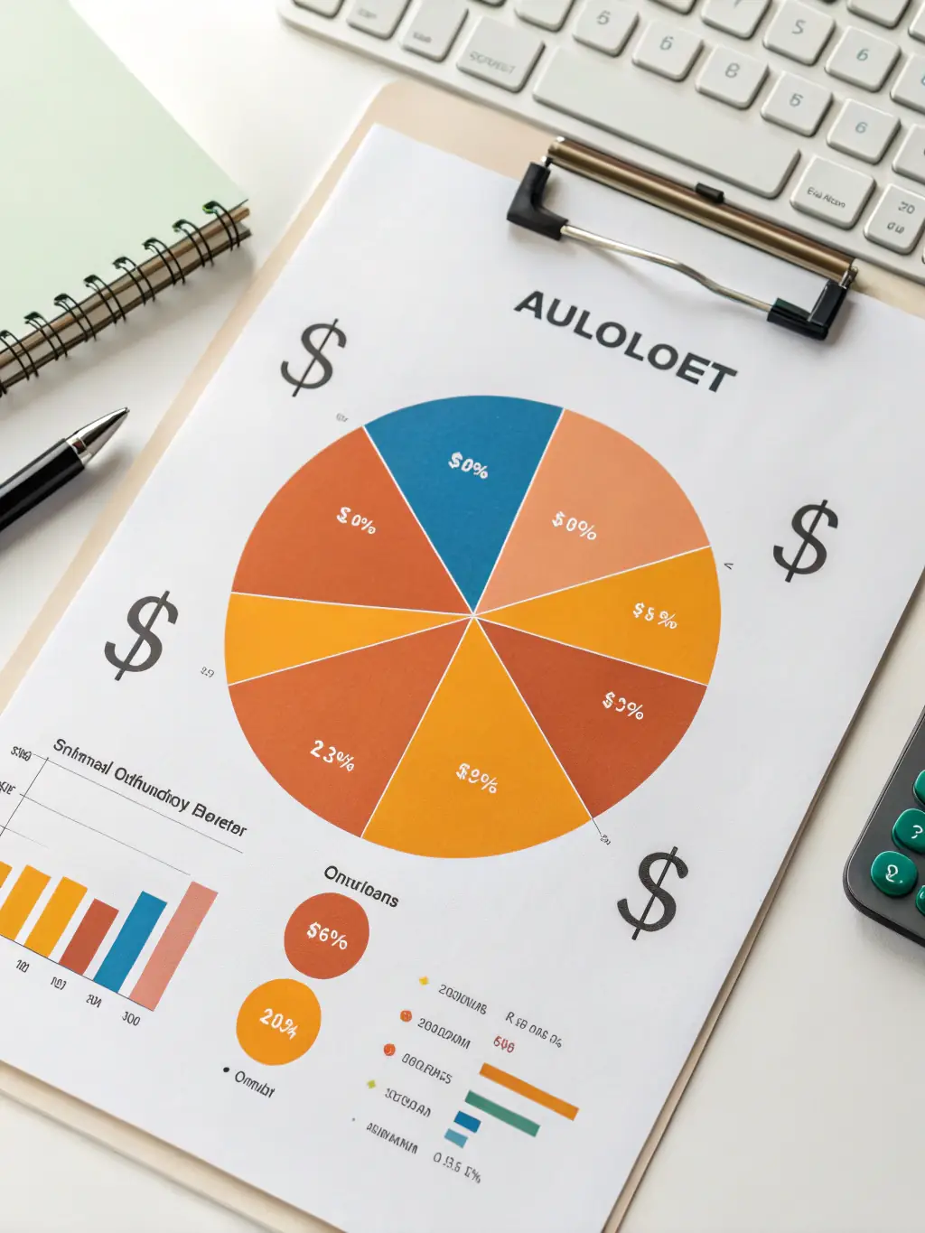 A visual representation of marketing budget allocation, such as a pie chart showing budget distribution across different marketing activities, with a focus on data-driven decision-making.